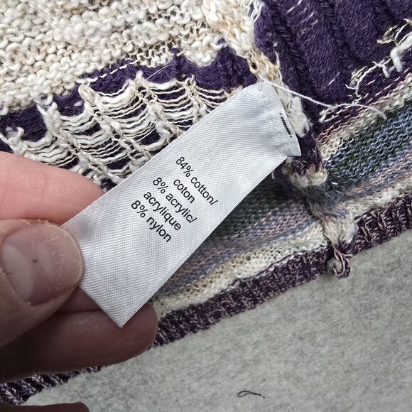 Maurices Striped Long Cardigan Sweater Open Front Multicolor Cotton Blend Medium - Picture 5 of 8